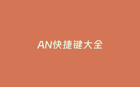AN快捷键大全
